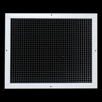 20" x 16" [Duct Opening] Aluminum Return Air Grille | Rust Proof Eggcrate Vent Cover Grill for Sidewall and Ceiling, White | Outer Dimensions: 21.75" X 17.75"