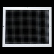 20 x 16-inch White Aluminum eggcrate return grille, front view
