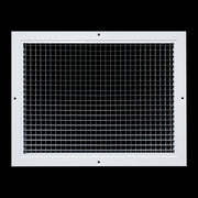 16 x 12-inch White Aluminum eggcrate return grille, front view