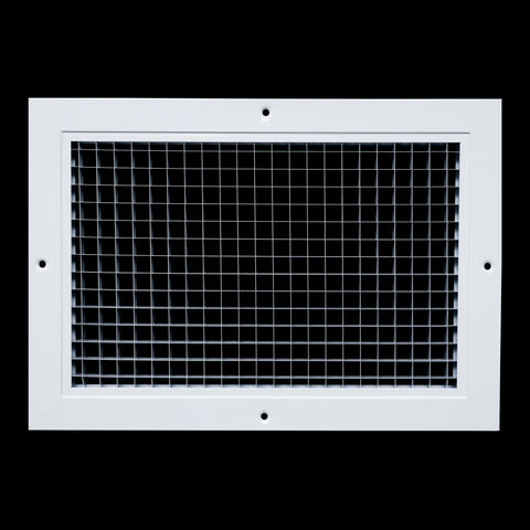 12" x 8" [Duct Opening] Aluminum Return Air Grille | Rust Proof Eggcrate Vent Cover Grill for Sidewall and Ceiling, White | Outer Dimensions: 13.75" X 9.75"