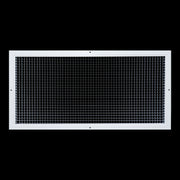 14 x 30-inch White Aluminum eggcrate return grille, front view