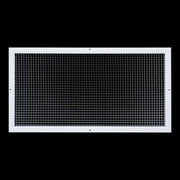 16 x 32-inch White Aluminum eggcrate return grille, front view