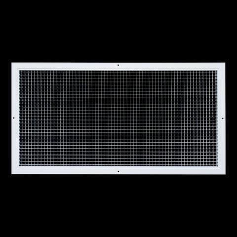 16" x 32" [Duct Opening] Aluminum Return Air Grille | Rust Proof Eggcrate Vent Cover Grill for Sidewall and Ceiling, White | Outer Dimensions: 17.75" X 33.75"