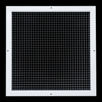 18" x 18" [Duct Opening] Aluminum Return Air Grille | Rust Proof Eggcrate Vent Cover Grill for Sidewall and Ceiling, White | Outer Dimensions: 19.75" X 19.75"