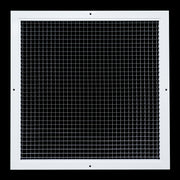 18 x 18-inch White Aluminum eggcrate return grille, front view