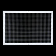 20 x 30-inch White Aluminum eggcrate return grille, front view