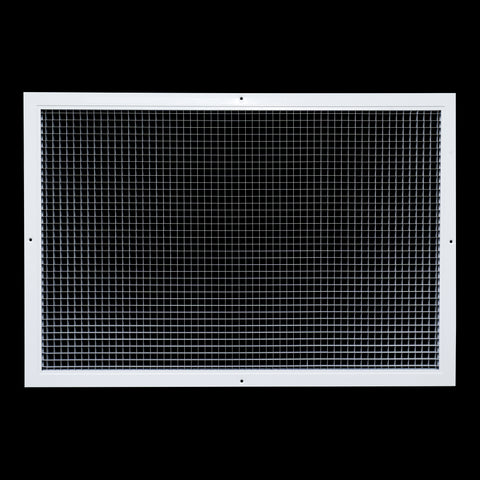 20" x 30" [Duct Opening] Aluminum Return Air Grille | Rust Proof Eggcrate Vent Cover Grill for Sidewall and Ceiling, White | Outer Dimensions: 21.75" X 31.75"