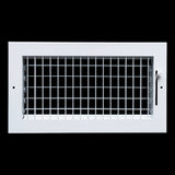 12x6 Steel Adjustable Air Vent Cover | Supply Register for Wall & Ceiling | White | Outer Dimension: 13-3/4"W X 7-3/4"H