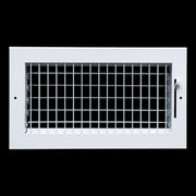 12 x 6-inch White Steel adjustable supply register, front view