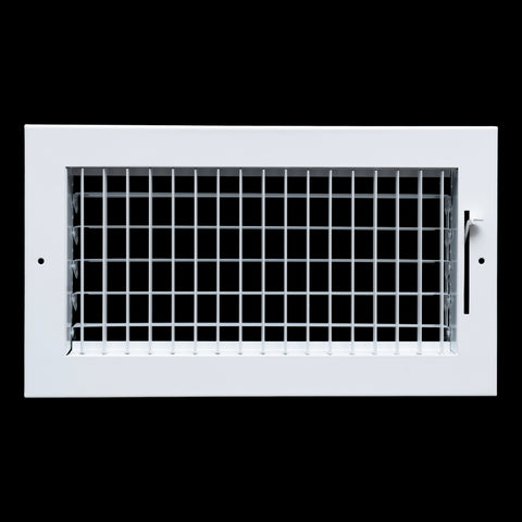 airgrilles 12x6 steel adjustable air supply grille register vent cover grill for sidewall and ceiling White  Outer Dimensions: 13.75"W X 7.75"H for 12x6 Duct Opening