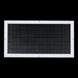 24" x 12" [Duct Opening] Aluminum Return Air Grille | Rust Proof Eggcrate Vent Cover Grill for Sidewall and Ceiling, White | Outer Dimensions: 25.75" X 13.75"