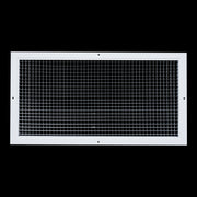 24 x 12-inch White Aluminum eggcrate return grille, front view