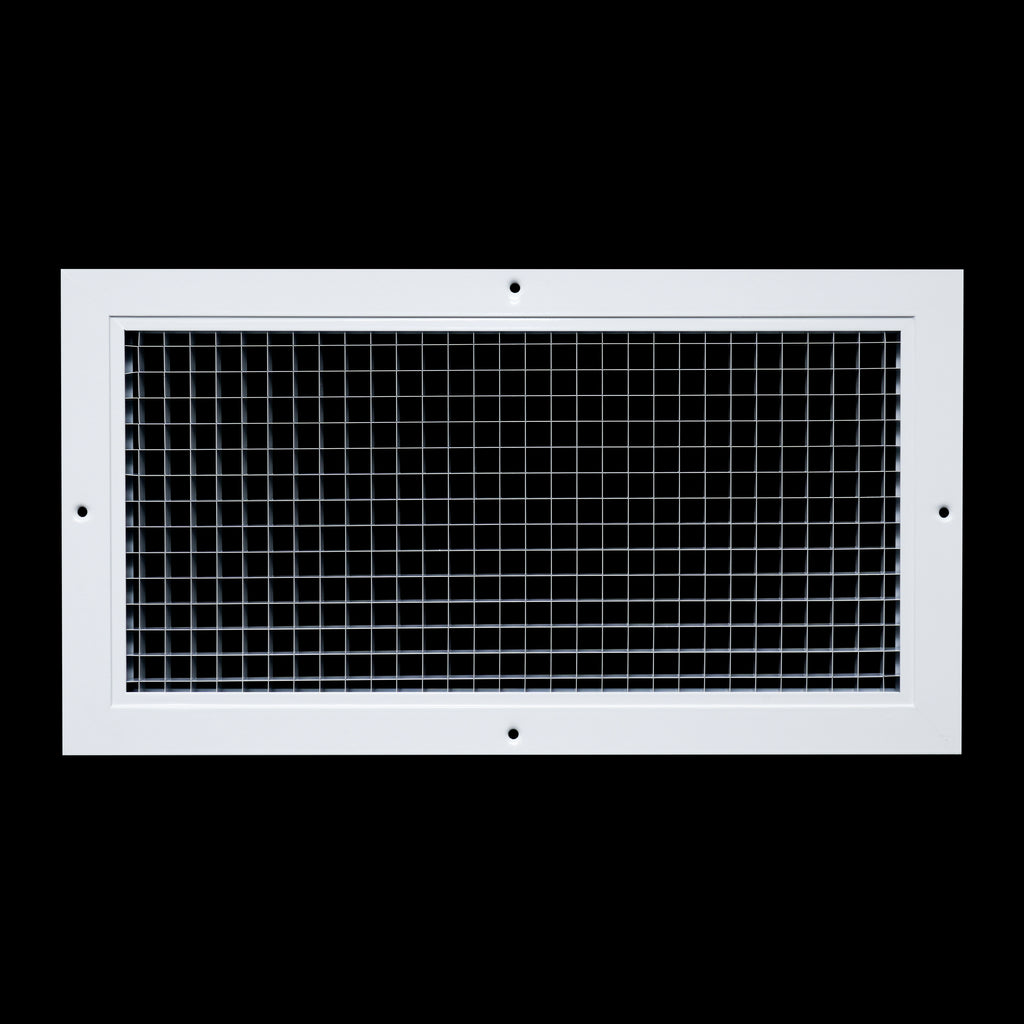 8" x 16" [Duct Opening] Aluminum Return Air Grille | Rust Proof Eggcrate Vent Cover Grill for Sidewall and Ceiling, White | Outer Dimensions: 9.75" X 17.75"