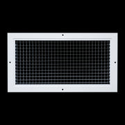 8 x 16-inch White Aluminum eggcrate return grille, front view