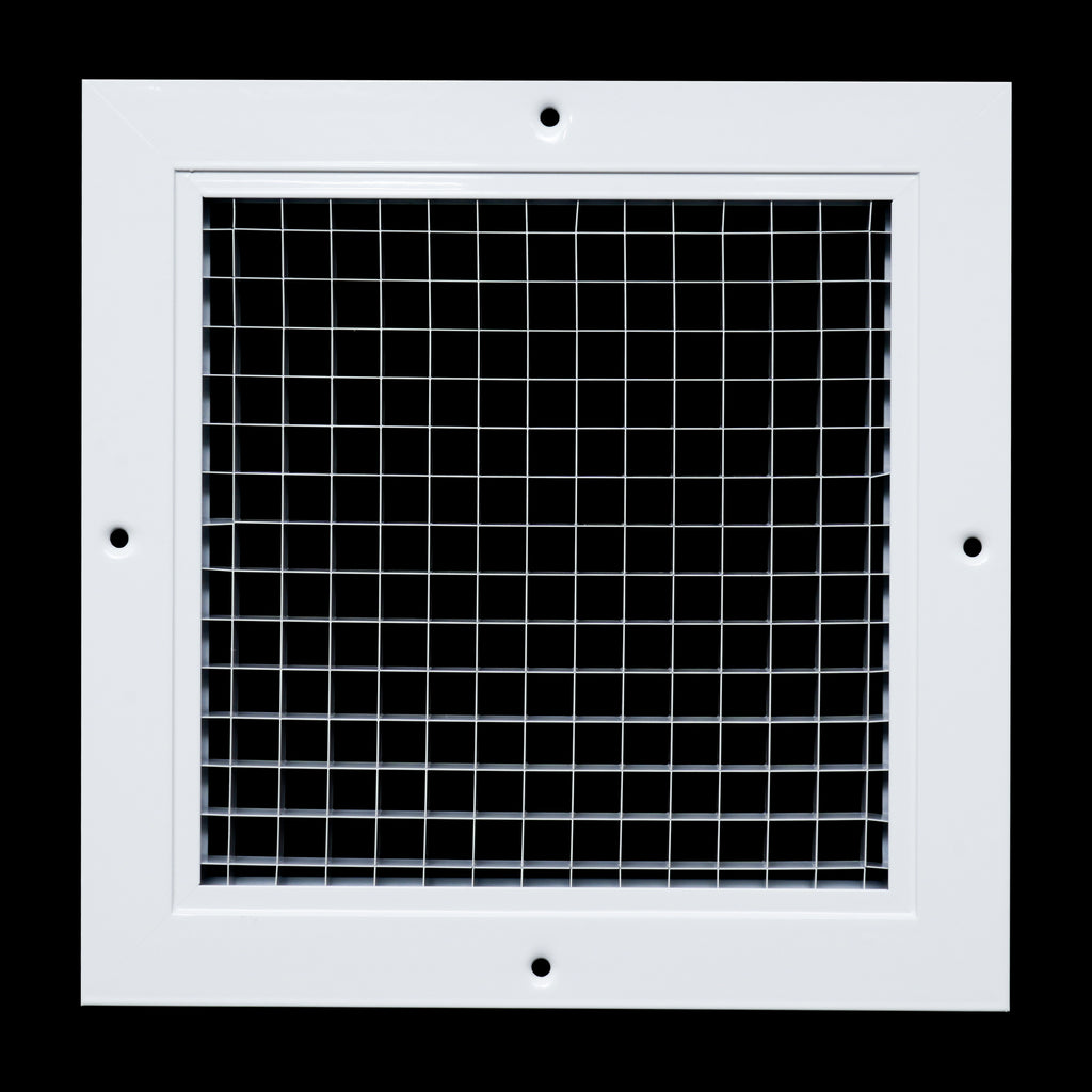 8" x 8" [Duct Opening] Aluminum Return Air Grille | Rust Proof Eggcrate Vent Cover Grill for Sidewall and Ceiling, White | Outer Dimensions: 9.75" X 9.75"