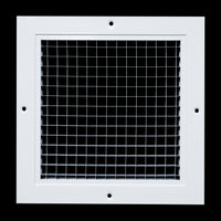8" x 8" [Duct Opening] Aluminum Return Air Grille | Rust Proof Eggcrate Vent Cover Grill for Sidewall and Ceiling, White | Outer Dimensions: 9.75" X 9.75"