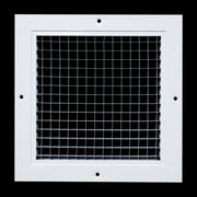 8 x 8-inch White Aluminum eggcrate return grille, front view