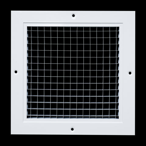 8" x 8" [Duct Opening] Aluminum Return Air Grille | Rust Proof Eggcrate Vent Cover Grill for Sidewall and Ceiling, White | Outer Dimensions: 9.75" X 9.75"