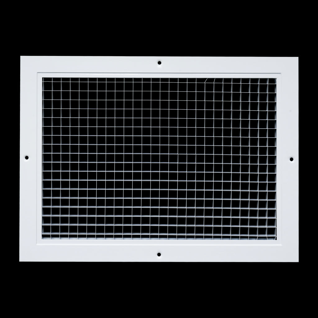 14" x 10" [Duct Opening] Aluminum Return Air Grille | Rust Proof Eggcrate Vent Cover Grill for Sidewall and Ceiling, White | Outer Dimensions: 15.75" X 11.75"
