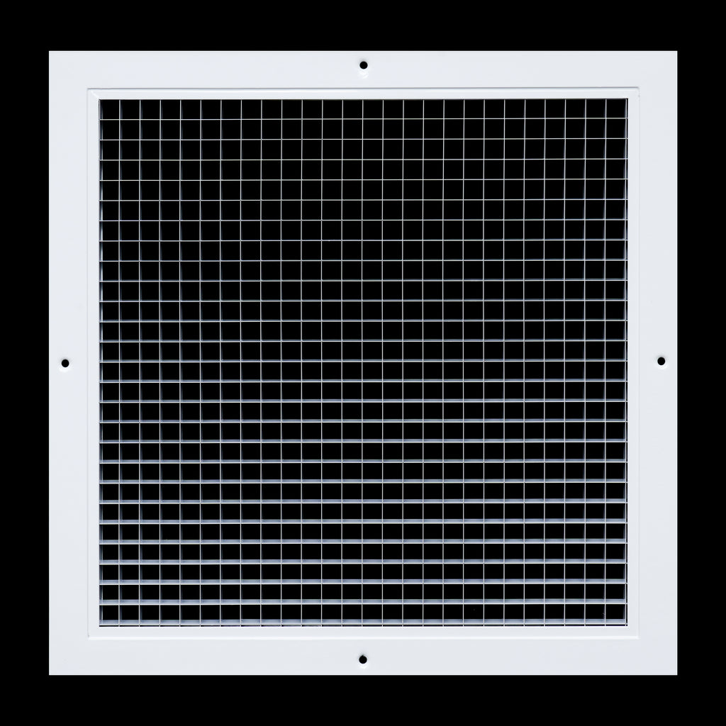 14" x 14" [Duct Opening] Aluminum Return Air Grille | Rust Proof Eggcrate Vent Cover Grill for Sidewall and Ceiling, White | Outer Dimensions: 15.75" X 15.75"