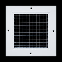 6" x 6" [Duct Opening] Aluminum Return Air Grille | Rust Proof Eggcrate Vent Cover Grill for Sidewall and Ceiling, White | Outer Dimensions: 7.75" X 7.75"