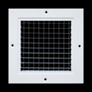 6 x 6-inch White Aluminum eggcrate return grille, front view