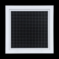 14"W x 14"H [Duct Opening] Aluminum Return Air Filter Grille | Rust Proof Eggcrate Vent Cover Grill for Sidewall and Ceiling, White | Outer Dimensions: 16 1/4"W X 16 1/4"H