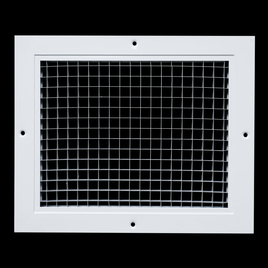 8" x 10" [Duct Opening] Aluminum Return Air Grille | Rust Proof Eggcrate Vent Cover Grill for Sidewall and Ceiling, White | Outer Dimensions: 9.75" X 11.75"