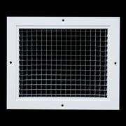 8 x 10-inch White Aluminum eggcrate return grille, front view