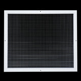 24" x 20" [Duct Opening] Aluminum Return Air Grille | Rust Proof Eggcrate Vent Cover Grill for Sidewall and Ceiling, White | Outer Dimensions: 25.75" X 21.75"