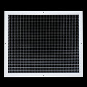 24 x 20-inch White Aluminum eggcrate return grille, front view