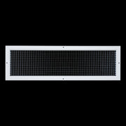 8 x 30-inch White Aluminum eggcrate return grille, front view