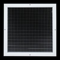 16" x 16" [Duct Opening] Aluminum Return Air Grille | Rust Proof Eggcrate Vent Cover Grill for Sidewall and Ceiling, White | Outer Dimensions: 17.75" X 17.75"