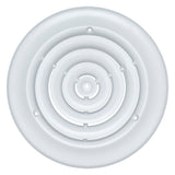 8" [Neck Size] Steel Round Air Supply Diffuser for Ceiling - White - Outer Dimension: 11-15/16"