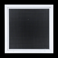 20"W x 20"H [Duct Opening] Aluminum Return Air Filter Grille | Rust Proof Eggcrate Vent Cover Grill for Sidewall and Ceiling, White | Outer Dimensions: 22 1/4"W X 22 1/4"H
