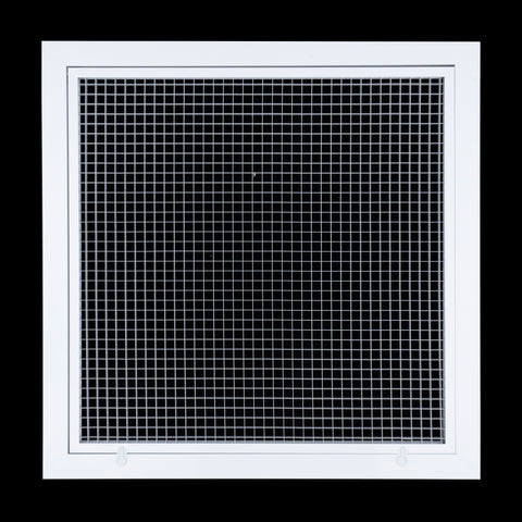 20" x 20" [Duct Opening] Aluminum Return Air Filter Grille | Rust Proof Eggcrate Vent Cover Grill for Sidewall and Ceiling, White | Outer Dimensions: 22.5" X 22.5"