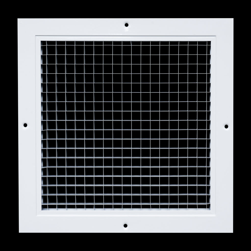 10" x 10" [Duct Opening] Aluminum Return Air Grille | Rust Proof Eggcrate Vent Cover Grill for Sidewall and Ceiling, White | Outer Dimensions: 11.75" X 11.75"