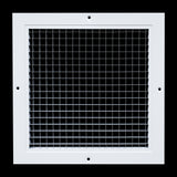 10" x 10" [Duct Opening] Aluminum Return Air Grille | Rust Proof Eggcrate Vent Cover Grill for Sidewall and Ceiling, White | Outer Dimensions: 11.75" X 11.75"