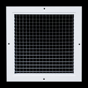 10 x 10-inch White Aluminum eggcrate return grille, front view