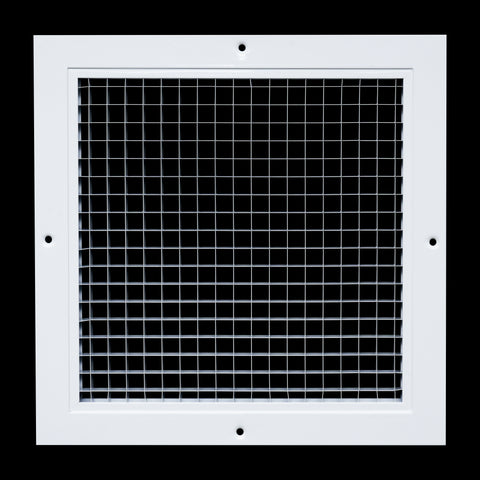 10" x 10" [Duct Opening] Aluminum Return Air Grille | Rust Proof Eggcrate Vent Cover Grill for Sidewall and Ceiling, White | Outer Dimensions: 11.75" X 11.75"