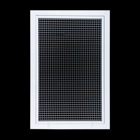 16" x 25" [Duct Opening] Aluminum Return Air Filter Grille | Rust Proof Eggcrate Vent Cover Grill for Sidewall and Ceiling, White | Outer Dimensions: 18.5" X 27.5"