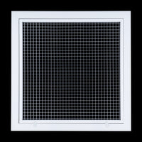 18"W x 18"H [Duct Opening] Aluminum Return Air Filter Grille | Rust Proof Eggcrate Vent Cover Grill for Sidewall and Ceiling, White | Outer Dimensions: 20 1/4"W X 20 1/4"H