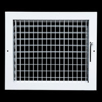 airgrilles 12x10 steel adjustable air supply grille register vent cover grill for sidewall and ceiling White  Outer Dimensions: 13.75"W X 11.75"H for 12x10 Duct Opening