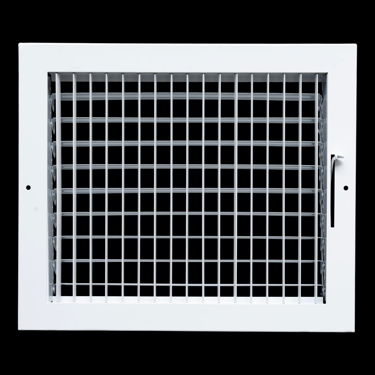 airgrilles 12x10 steel adjustable air supply grille register vent cover grill for sidewall and ceiling White  Outer Dimensions: 13.75"W X 11.75"H for 12x10 Duct Opening
