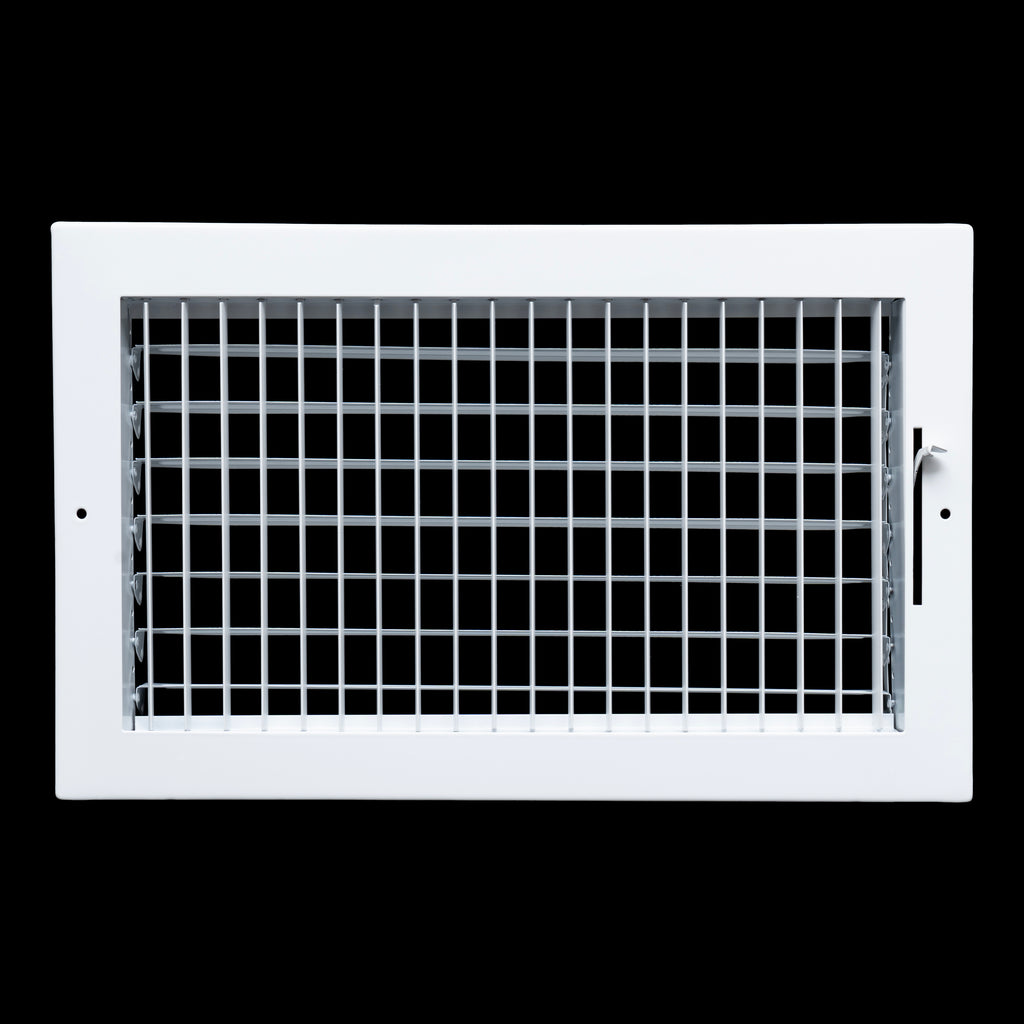 airgrilles 14x8 steel adjustable air supply grille register vent cover grill for sidewall and ceiling White  Outer Dimensions: 15.75"W X 9.75"H for 14x8 Duct Opening
