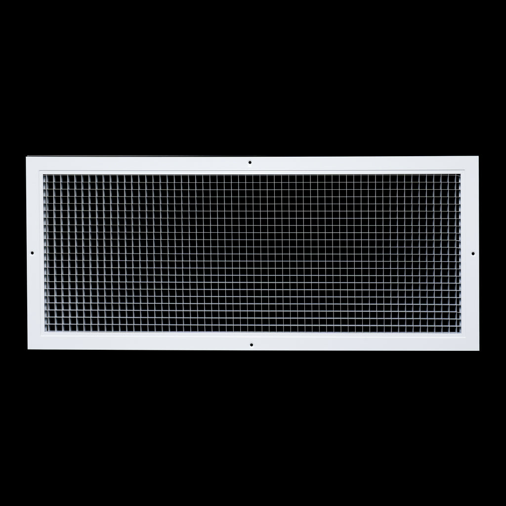 30" x 12" [Duct Opening] Aluminum Return Air Grille | Rust Proof Eggcrate Vent Cover Grill for Sidewall and Ceiling, White | Outer Dimensions: 31.75" X 13.75"