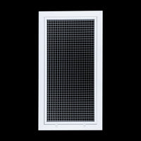 12"W x 24"H [Duct Opening] Aluminum Return Air Filter Grille | Rust Proof Eggcrate Vent Cover Grill for Sidewall and Ceiling, White | Outer Dimensions: 14 1/4"W X 26 1/4"H