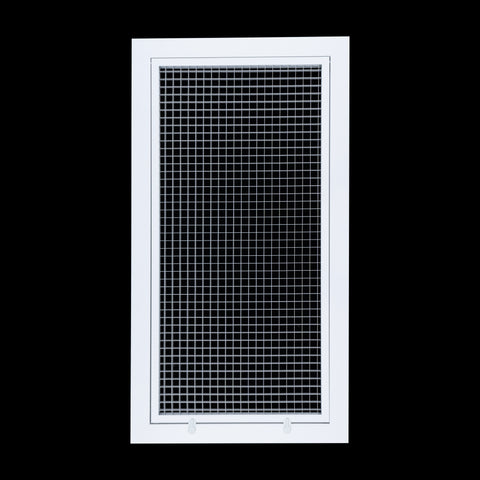 12" x 24" [Duct Opening] Aluminum Return Air Filter Grille | Rust Proof Eggcrate Vent Cover Grill for Sidewall and Ceiling, White | Outer Dimensions: 14.5" X 26.5"