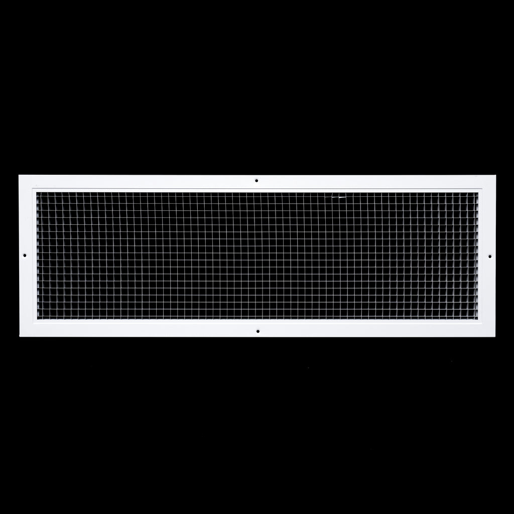 10" x 32" [Duct Opening] Aluminum Return Air Grille | Rust Proof Eggcrate Vent Cover Grill for Sidewall and Ceiling, White | Outer Dimensions: 11.75" X 33.75"