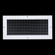 6 x 14-inch White Aluminum eggcrate return grille, front view
